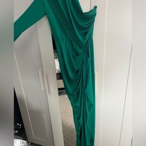 CAMEO. Green dress/ gown. One sleeved. Size Large